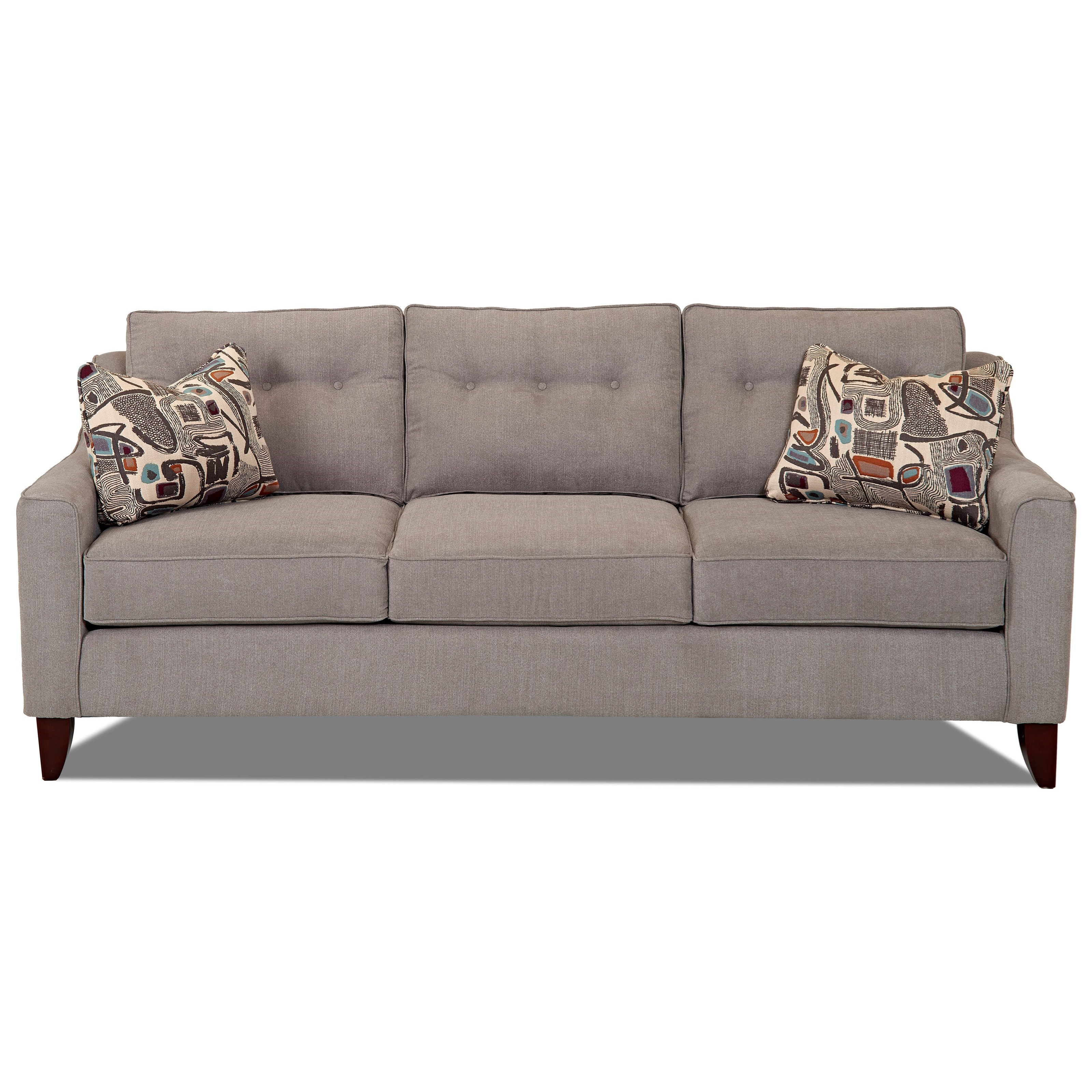 Klaussner Audrina Mid-Century Modern Style Sofa with Tufted Cushions